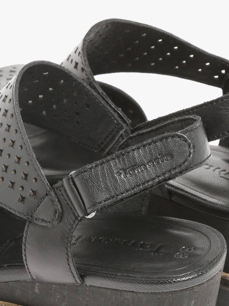 Sandales Talon Compensé En Cuir Tamaris Noir women 42 vue secondaire 2