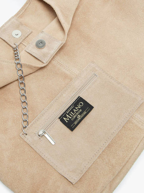 Shoulder Bag Velvet Leather Milano Beige velvet VE24062B other view 3