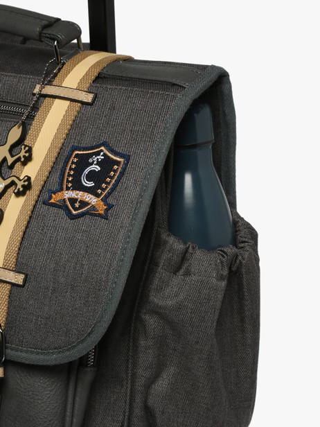 Cartable à Roulettes 3 Compartiments Cameleon Gris vintage urban CR41 vue secondaire 6