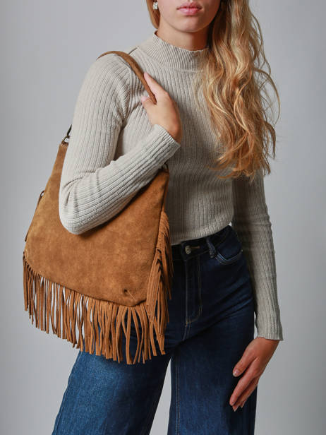 Sac Bandoulière Velvet Cuir Milano Marron velvet VE241117 vue secondaire 1