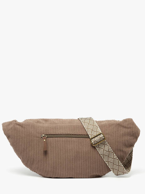 Sac Banane Le voyage en panier Marron velours AHP244 vue secondaire 4