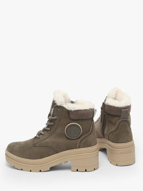 Bottines à Talon En Cuir Palladium Vert women 99527281 vue secondaire 2