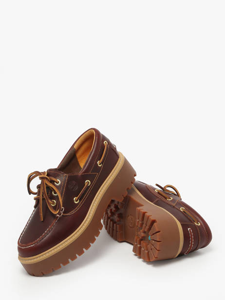 Chaussures Bateau Plateforme En Cuir Timberland Marron women 2QDMD571 vue secondaire 2