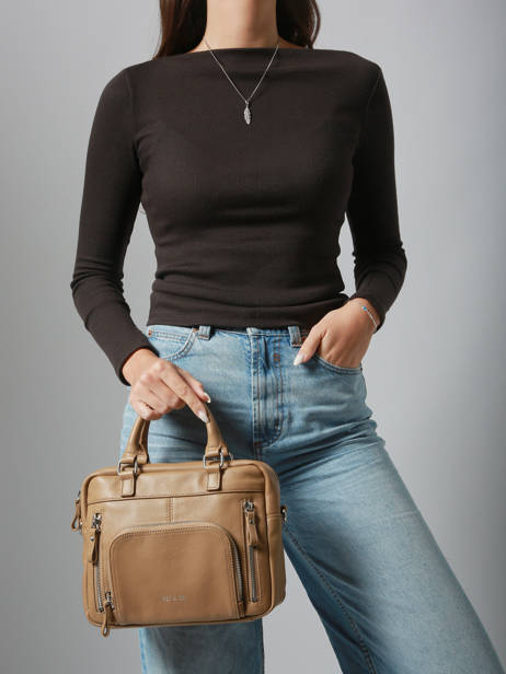 Sac Bandoulière Baby Macy Cuir Nat et nin Beige vintage BABYMACY vue secondaire 1