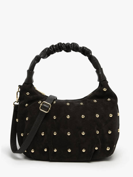 Shoulder Bag Velvet Studs Milano Black velvet studs VS25094