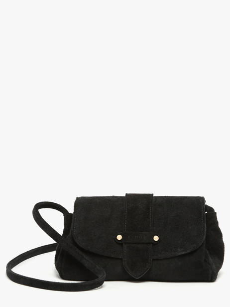 Shoulder Bag S Agnes Suede Leather Etrier Black agnes EAGV205S
