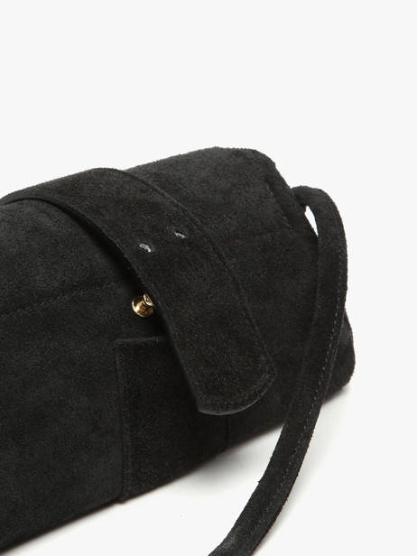 Shoulder Bag S Agnes Suede Leather Etrier Black agnes EAGV205S other view 8