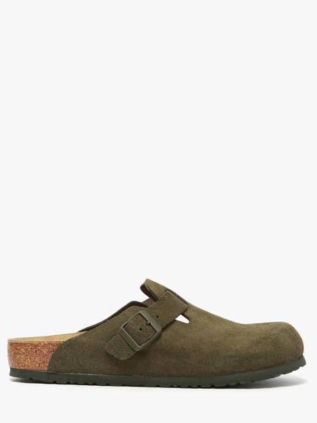 Mules Boston En Cuir Birkenstock Vert men 1024721