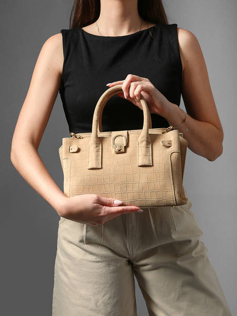 Satchel S Equestre Croco Leather Etrier Beige equestre croco EEQC142S other view 1
