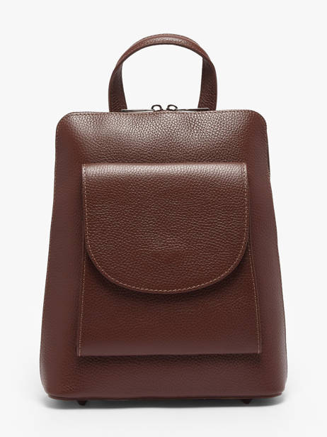 Shoulder Strap Backpack Leather Milano Brown caviar CA240615