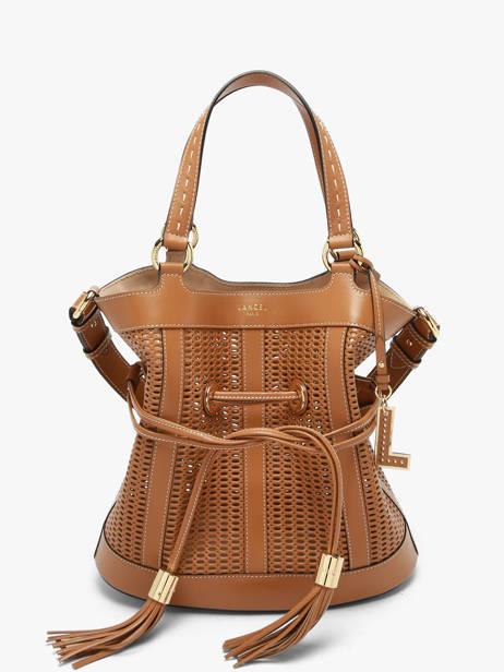 Medium Leather Premier Flirt Ajouré Bucket Bag Lancel Brown premier flirt A14010