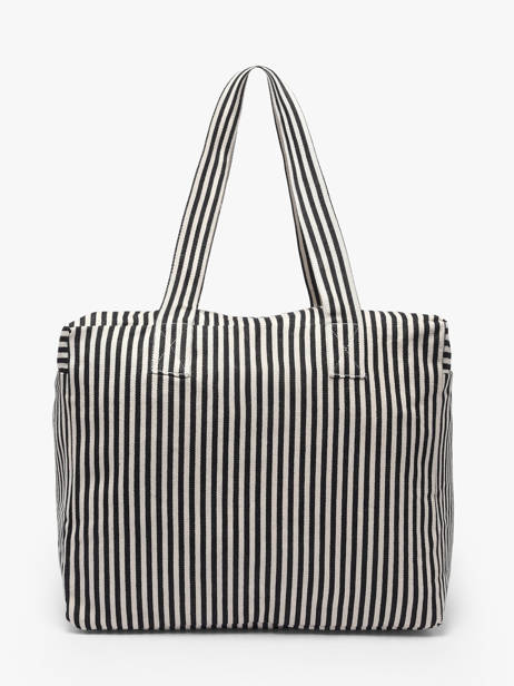 Shoulder Bag Célestins Striped Recycled Cotton Rivedroite Black spring striped CELESTRI other view 4