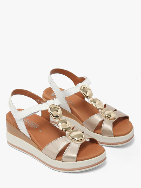 Platform Sandals In Leather Mephisto Gold women P5148798 other view 1