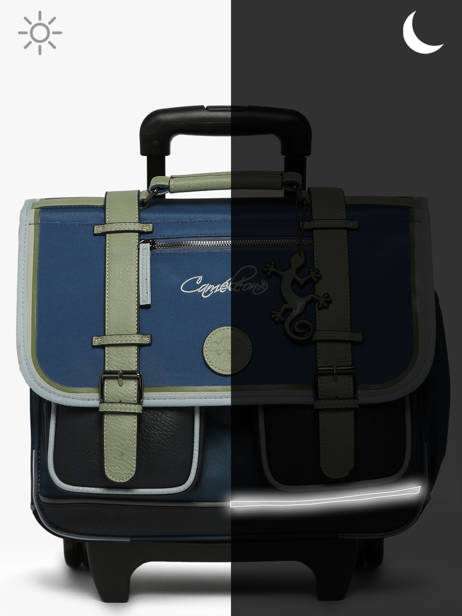 Cartable à Roulettes 2 Compartiments Cameleon Bleu vintage urban PBVBCR38 vue secondaire 9