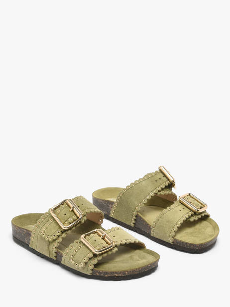 Mules Avec Brides En Cuir Semerdjian Vert women ARIANNA vue secondaire 1