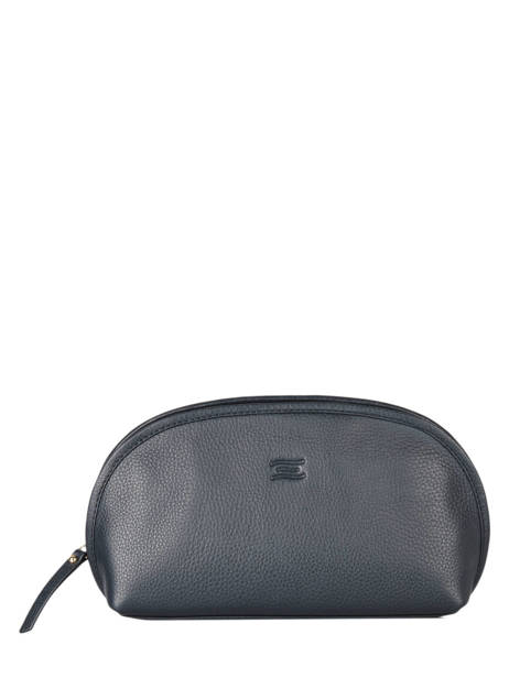 Trousse Zippée Caviar Cuir Crinkles Bleu caviar 14298